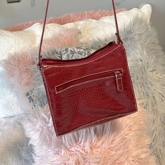 Y2K Villager Liz Claiborne Red Alligator Croc Mock Purse - Picture 5 of 16